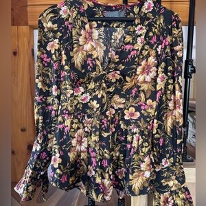 Anthropologie Floral Blouse